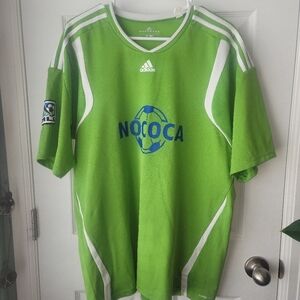 Mens Adidas MLS NOCOCA Soccer Jersey Short Sleeve V-Neck Number 25 Clmacool
